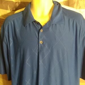 Nike Golf Dri-Fit Mens XL Argyle Blue Short Sleeve Moisture Wicking Polo Shirt
